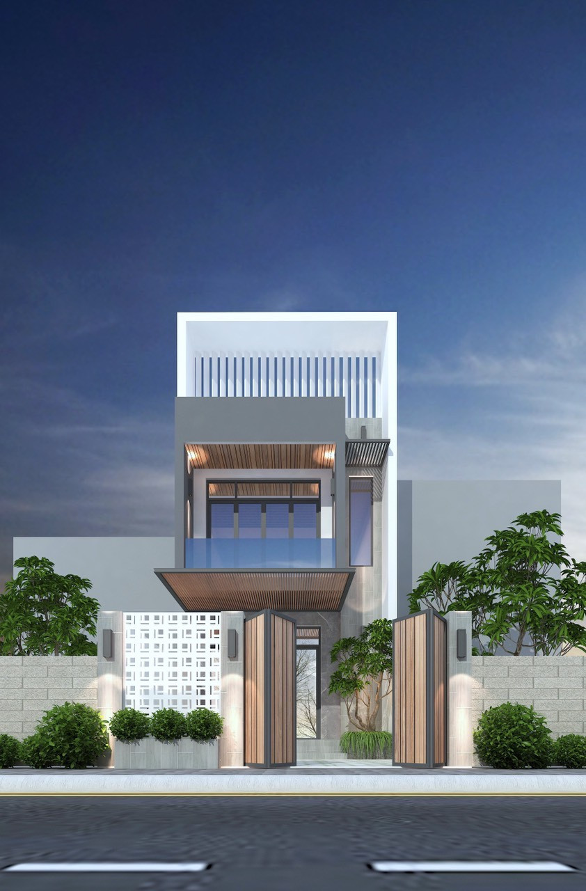 THIẾT KẾ NHÀ PHỐ 3 TẦNG PHONG CÁCH SÂN VƯỜN